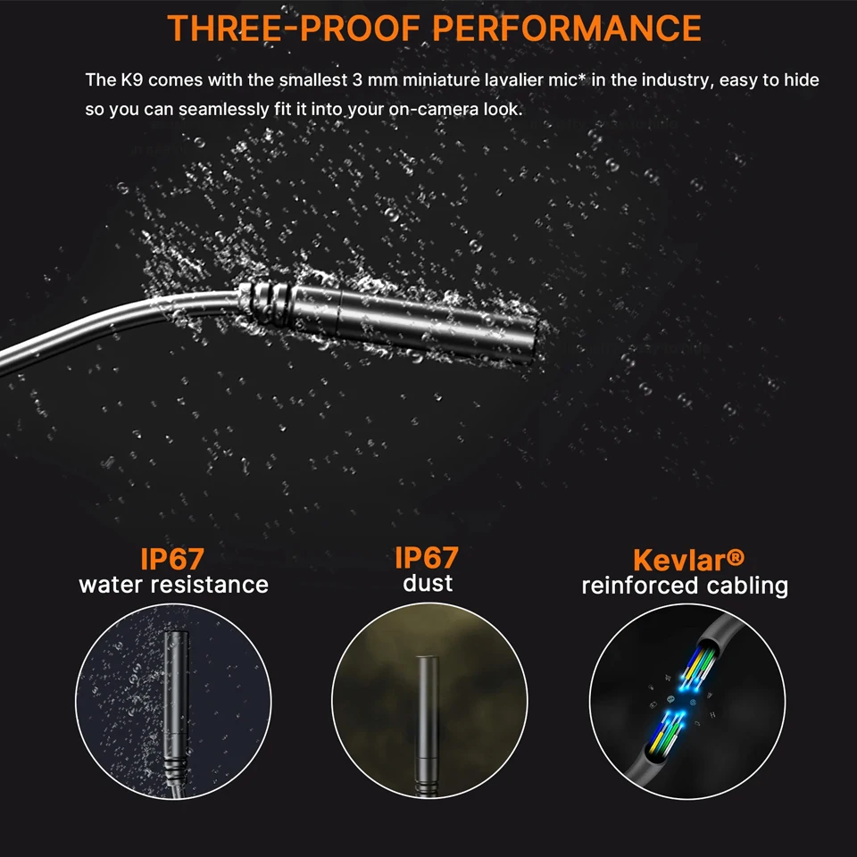 Saramonic K9 نظام ميكروفون لاسلكي رقمي UHF لشخصين ميكروفون لاسلكي Lavalier لصناعة الأفلام والكاميرات #5
