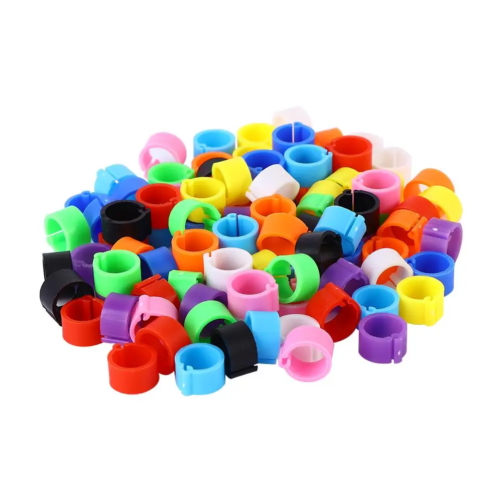 

100pcs 100 Pcs Easy To Remove Pet Products Birds Plastic Clip Rings Pigeon Color Randomly Poultry Leg Rings