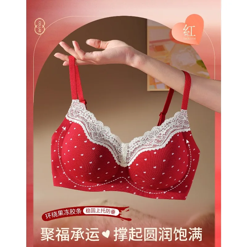 Push-up-BH im japanischen Stil 34–40, weiche Gelee-Unterstützung für kleine Brüste, bequemes Bralette mit Spitzenbesatz, atmungsaktiv und leicht