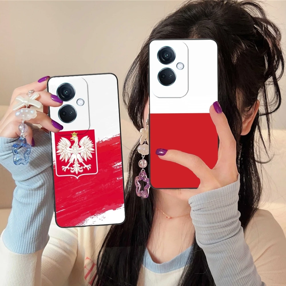 Poland Polska Flag Mobile Cell Phone Case for OPPO Find X5 X3 X2 A93 Reno 8 7 Pro A74 A72 A53 Black Soft Phone Cover Shell