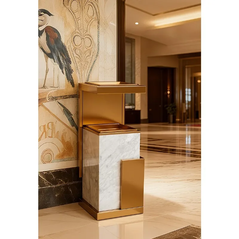 Trash can hotel special high-end commercial club lobby vertical stainless steel ashtray hall elevator entrance corridor