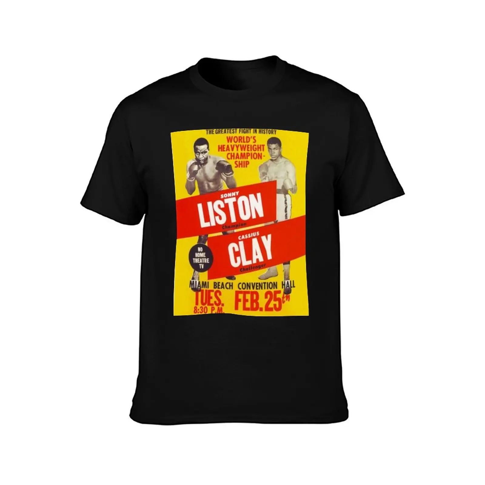 Cassius Clay (Ali) vs Sonny Liston - February 25th, 1964 T-Shirt plain graphic t shirts Aesthetic clothing shirts men