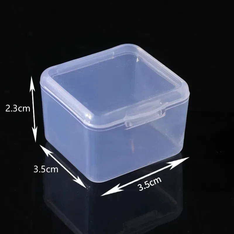 Plastic Earplug Box Mini PP Square Fish Hook Component Storage Box Single Grid Covered Transparent Box