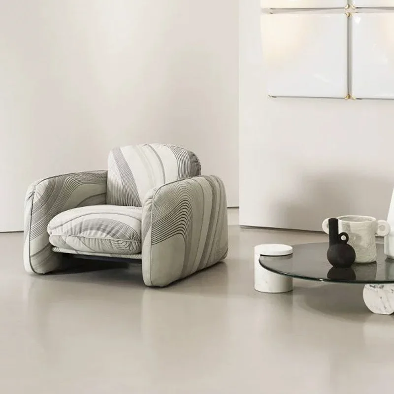 

Italian minimalist lazy sofa chair living room apartment homestay designer furniture fabric sofa leisure chair