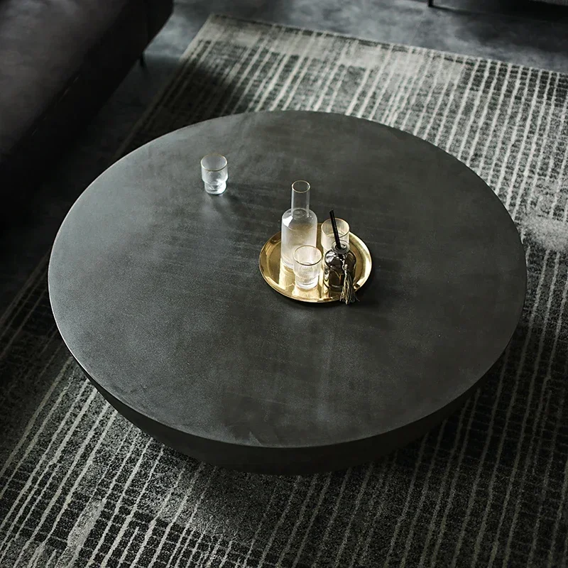 

Nordic round coffee table living room modern rural light cement light luxury coffee table tea table R