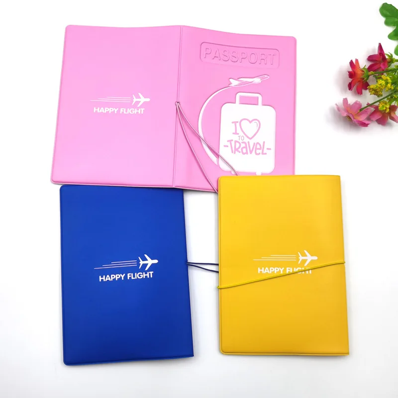 

Portable Passport Holder I LOVE TRAVEL Pattern Passport Cover Case Protector with ID Credit Card Slot Passport Sleeve Organizer