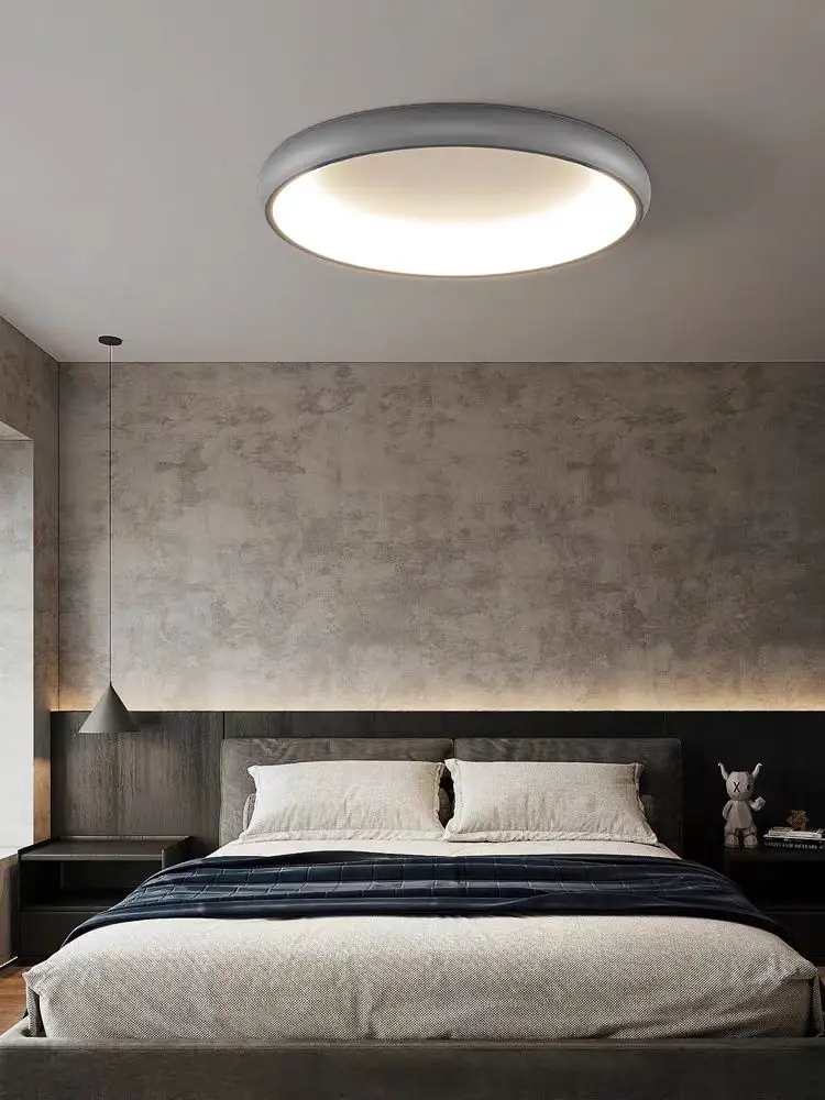 Plafonnier LED rond avec télécommande, moderne et élégant, intensité variable, chambre à coucher, lumière tridimensionnelle, non absorbe ouissante