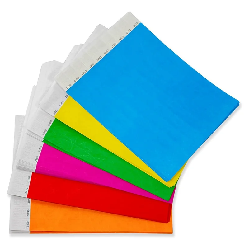 Braccialetti colorati AEF7-5 per eventi - Cinturini identificativi impermeabili resistenti allo strappo da 500 pezzi