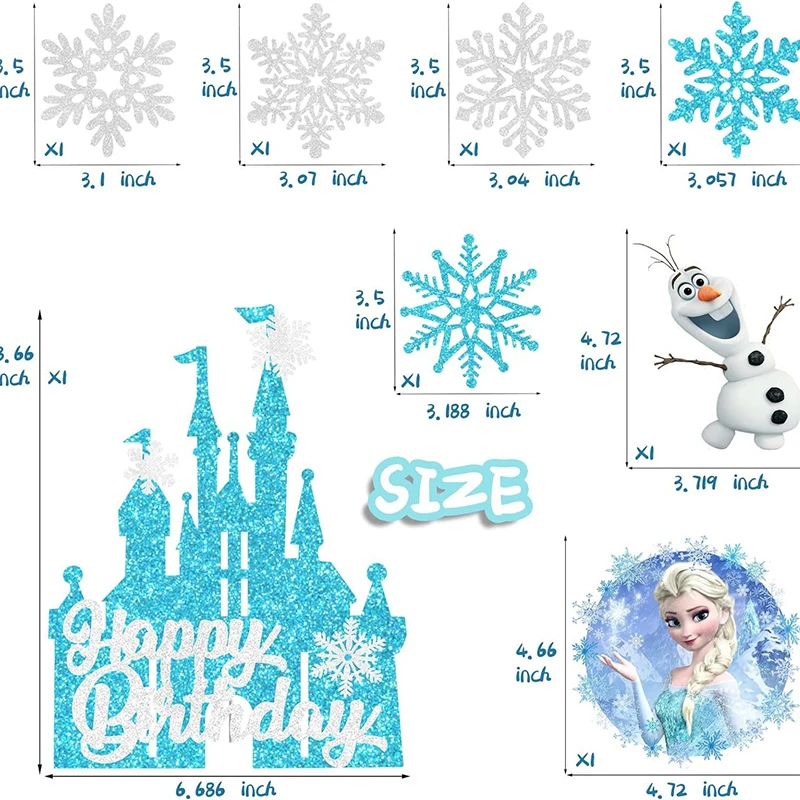 8Pcs Disney Princess Frozen Theme Cake Decorations Cake Topper Kids Girls Birthday Party Supplies Baby Shower Gift