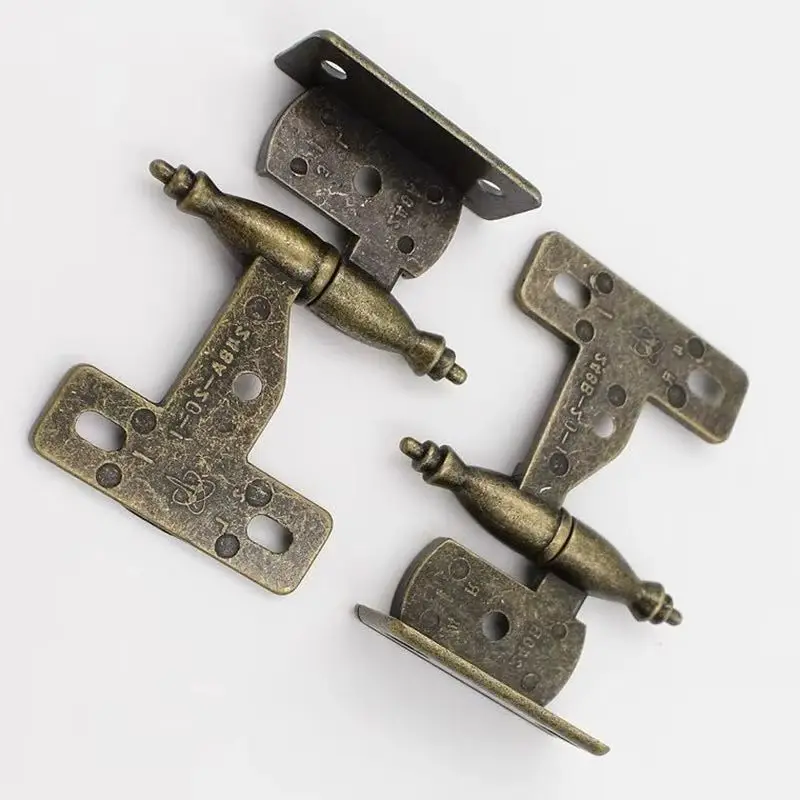 الرجعية 4 أزواج 2.5 ''مفصلات أثاث معدنية عتيقة خزانة خزانة خزانة خزانة مفصلات الأبواب مفصلات شاشة قابلة للفصل