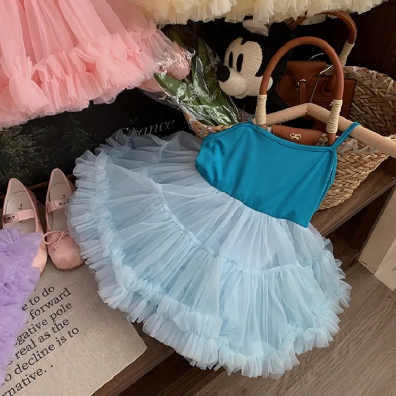 Baby Girl Princess Cotton Strap Tutu Dress Infant Toddler Girl Summer Sleeveless Vestido Party Dance Birthday Baby Clothes 1-10Y