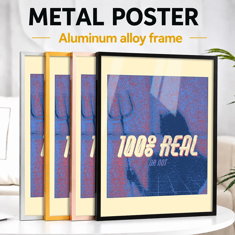 One Hundred Percent Real Anime Girl Framed Aluminum Metal Poster Personalized Photo Dreamy Kawaii Style Wall Art For Bedroom