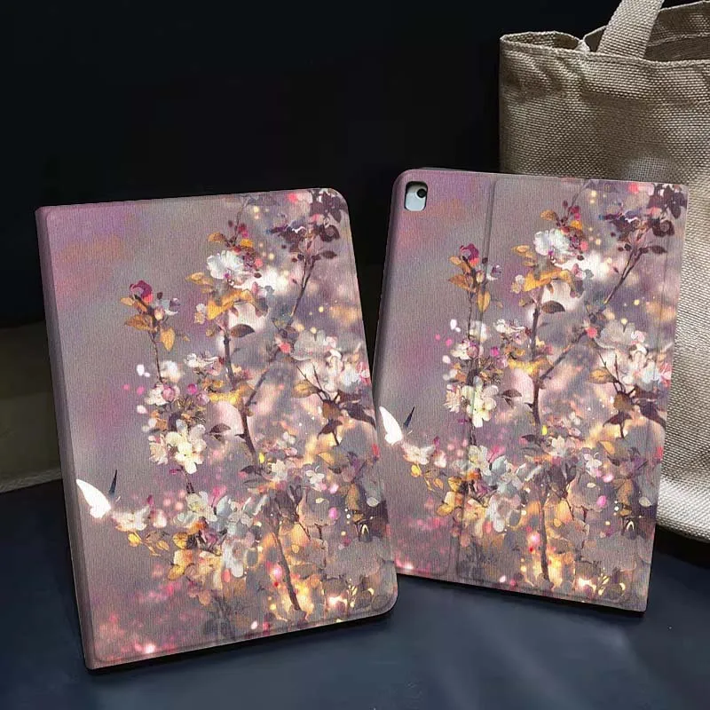 

Purple Flower Pattern Design Gift Tablet Case For Apple iPad Air Pro mini 1 2 3 4 5 6 7 8 9 11 M2 M3 M5 M4 5th 6th 7th 10th 11th