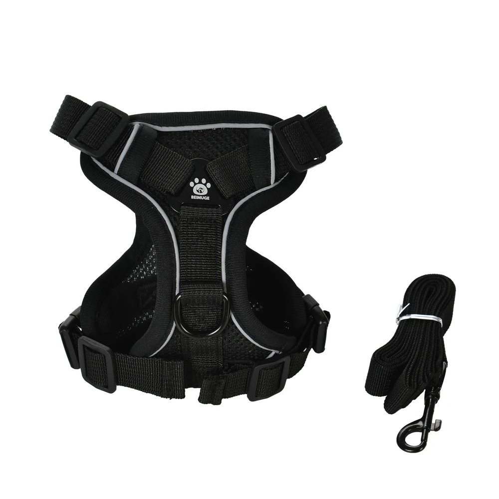 Kattenharnas en riemset Ontsnappingsbestendig reflecterend buiten wandelen Kitten Vest Borstband voor honden Katten Ademende huisdierharnassen