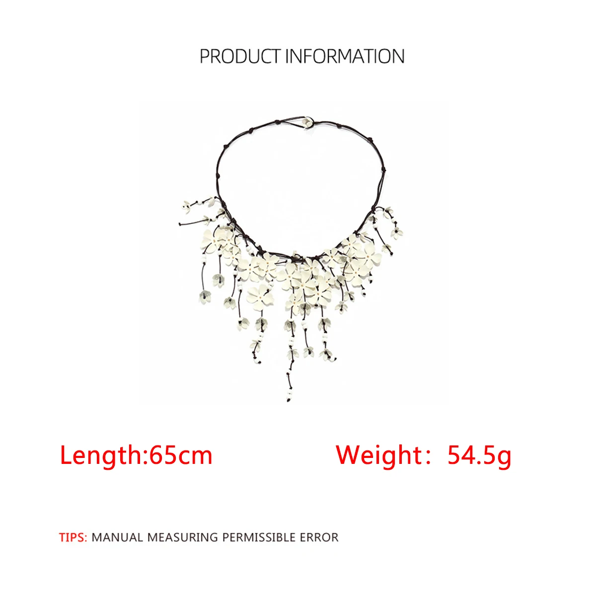 ZAA Handmade Flower Beaded Waterfall Shaped Tassels Necklaces for Women Vintage Statement Jewelry Choker Necklace Collar Gifts