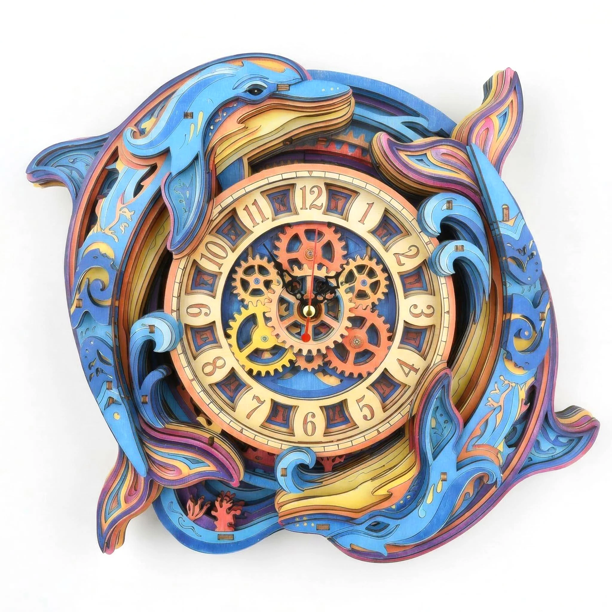 

Деревянные 3D-часы-головоломка в форме милого животного, сделанные своими руками, развивающая игрушка, деревянные часы, украшения для дома, подарок на день рождения