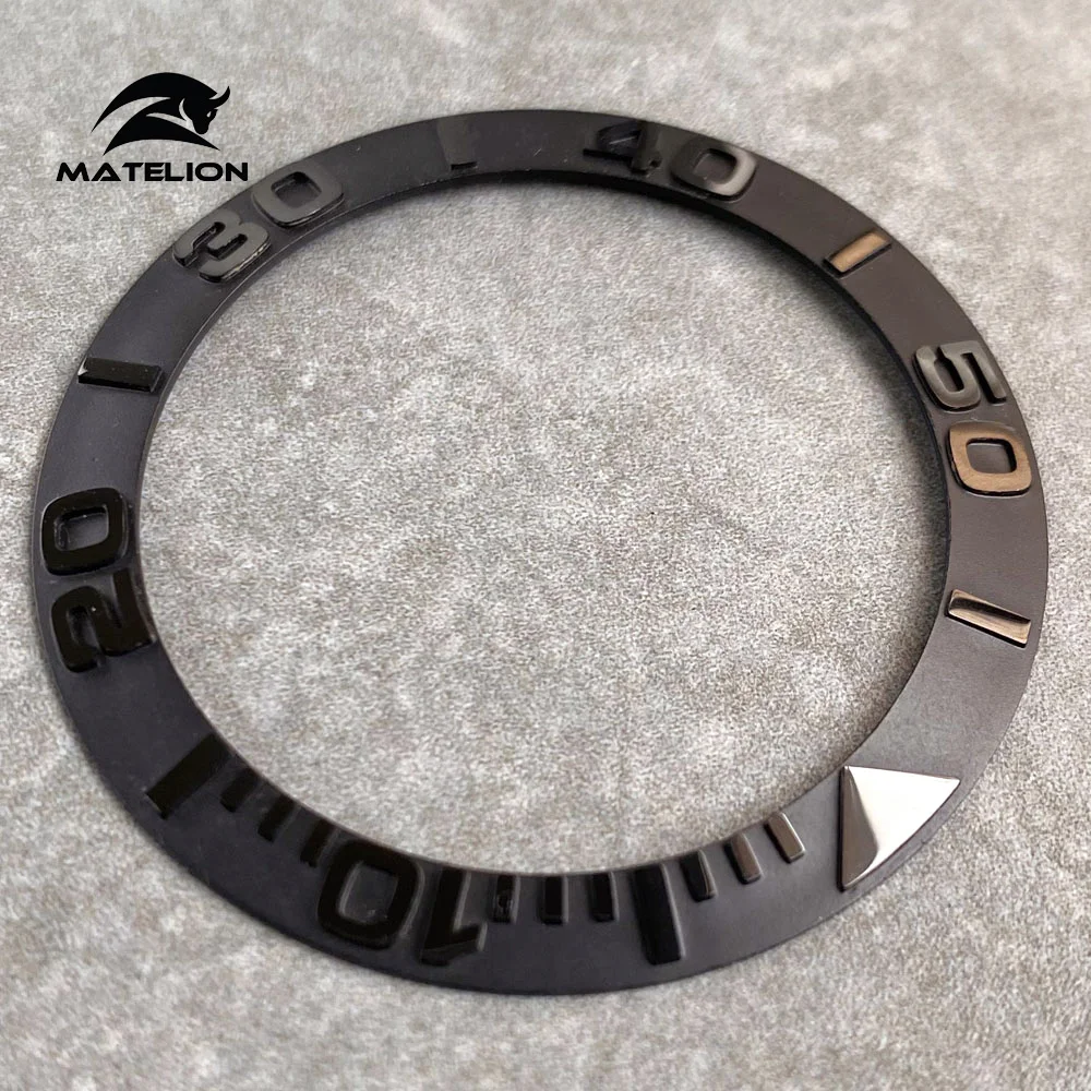 MATELION 39.8mm Ceramic Alloy Slope Watch Bezel Insert Ring Fit 43mm Watch Case NH35 NH34 GMT Diver Men Watch Part Accessories