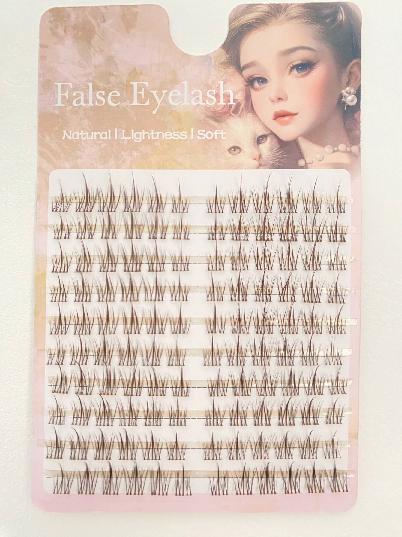 Natural Look Brown Eyelash Clusters 10 Rows 120 Clusters Sunflower Individual Lashes Ultra-light Wispy False Eyelash For Makeup