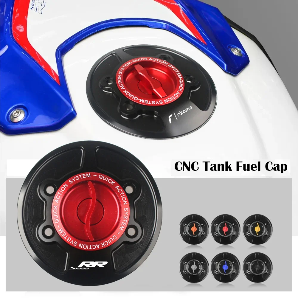 for BMW S1000RR S1000R HP4 2009-2024 M1000RR CNC Racing Aluminum Motorcycle Fuel Tank Cap Gas Cap Cover Quickly Release Keyless