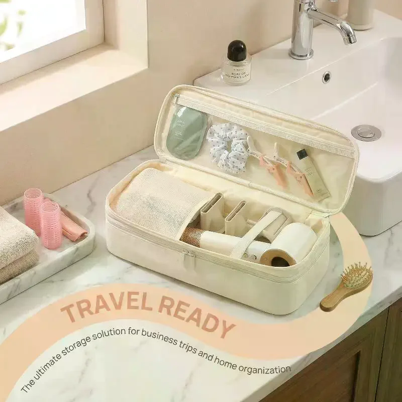 

Large Double-layer Portable Hair Dryer Bag for Travel Spacious Organizer Case Women's Storage Solution