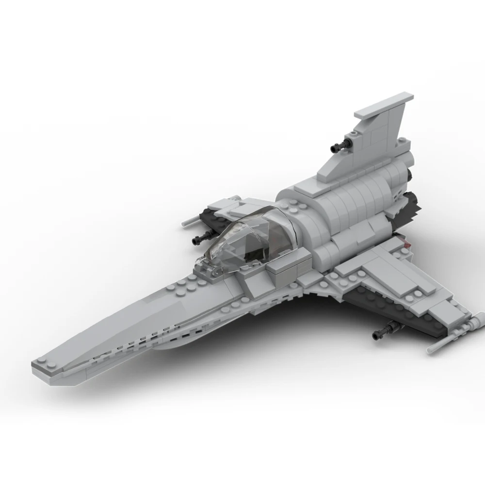 مكعبات بناء Galactica Viper MK VII MOC، مقاتل استعماري مع محركات مزدوجة، نموذج حرب فضاء لمحبي الخيال العلمي