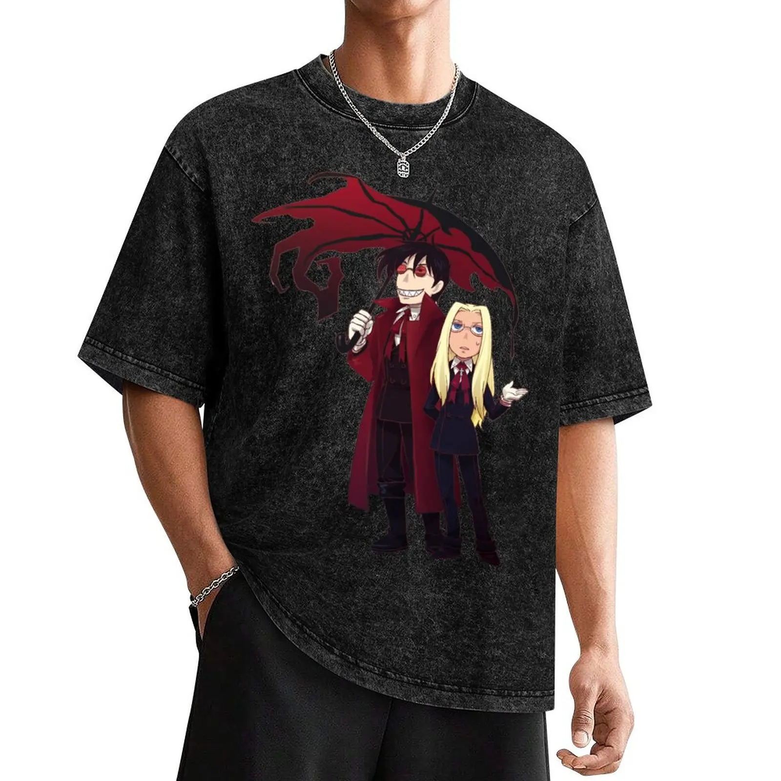 

Hellsing and Alucard - Cartoon Style T-Shirt vintage anime shirt animal prinfor boys mens t shirt