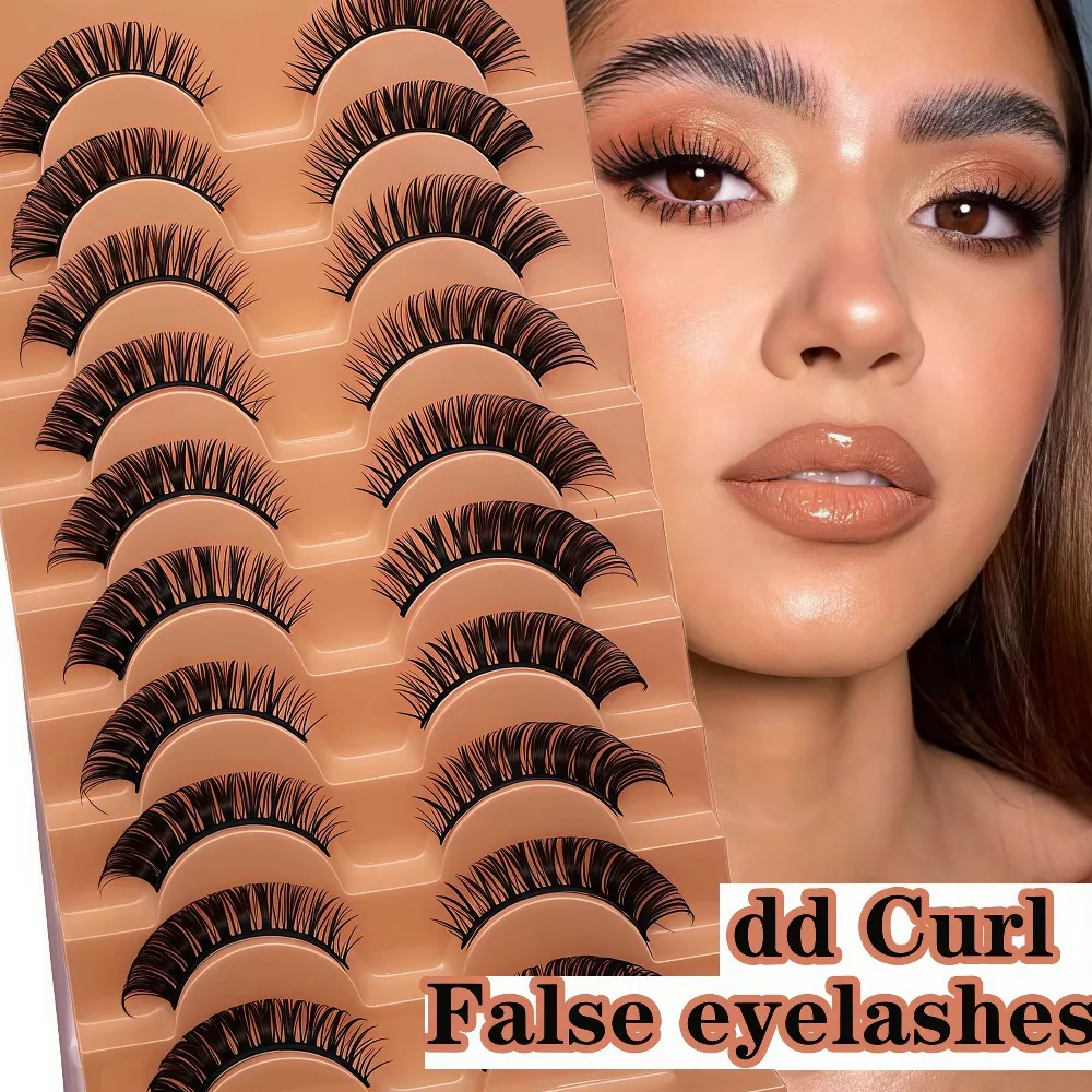 New 10Pairs 3D Mink Eyelashes Soft Fluffy Handmade Volume False Lashes Natural Faux Cils Thick Fake Lashes