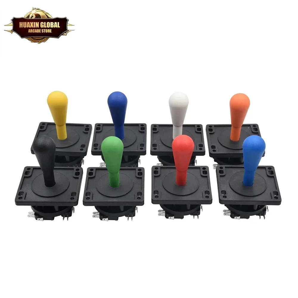 HAPP Style Precision Joystick for Game Machine, DIY Arcade, 2Pin, Switchable, 4/8 Way Operation, Multi Color Elliptical Handle