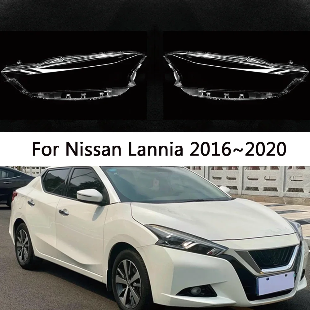 

HTTCY For Nissan Lannia 2016 2017 2018 2019 2020 front Car Headlight Cover Lens Shell Lampcover Lampshade Headlamp Light mask