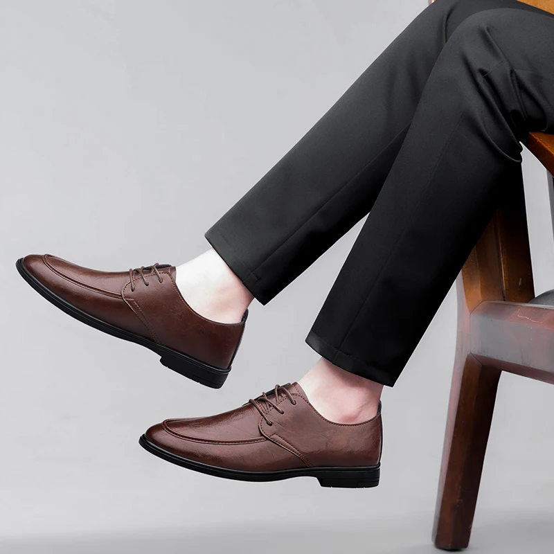 Spring Autumn New Men's Genuine Leather Casual Shoes Outdoor Work Shoes Office Dress Shoes Men's Wedding Shoes Free Delivery