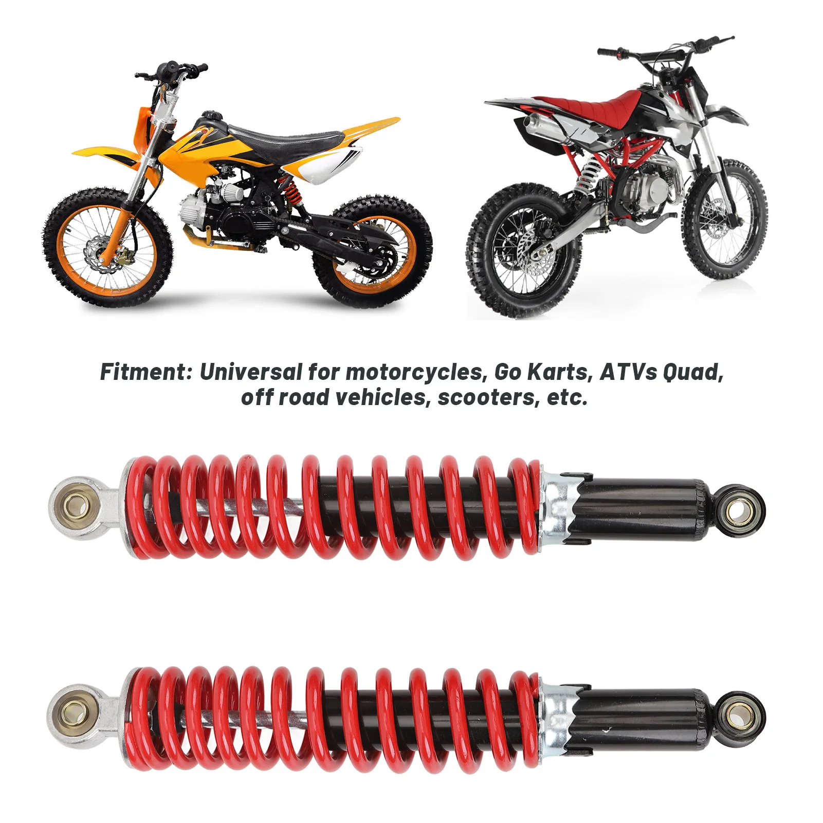 

2Pcs 350mm Motorcycle Shock Absorber 8mm High Performance Spring Universal Fit for 50cc to 150cc Dirt Pit Bike ATV Quad Scooters
