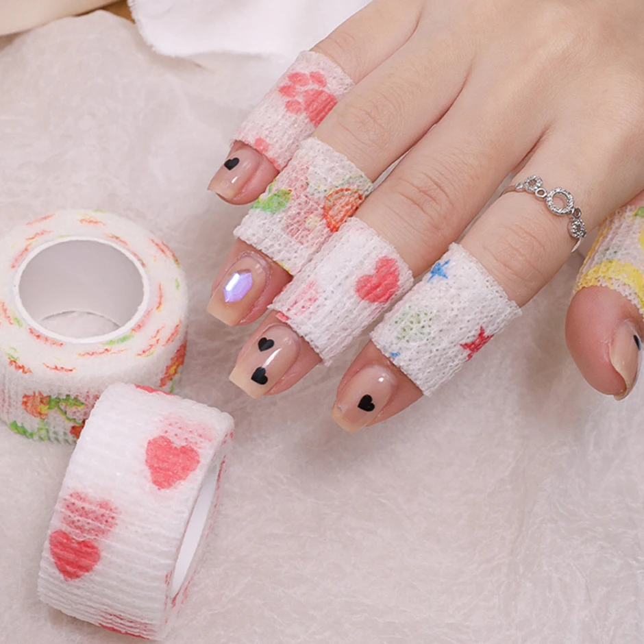 Flex Nail Finger Protection Bandage Star Heart Roll Tape Wrap Breathable Protective Self-adhesive Bandage Manicure Tools SAS129