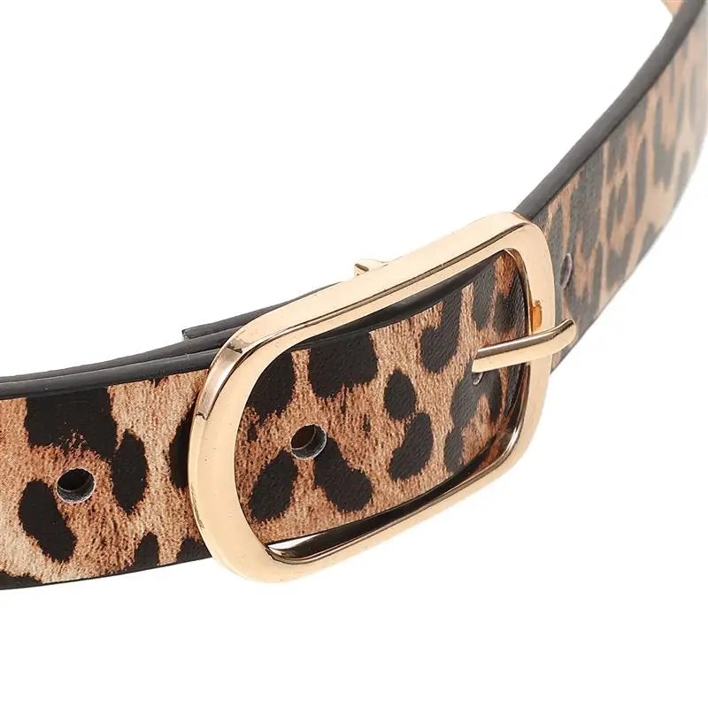 1pc Retro Female Leopard Belt Women Luxury Belt Thin Pigskin Waist Belt Metal Buckle Casual Cowgirl Belt 107x3cm