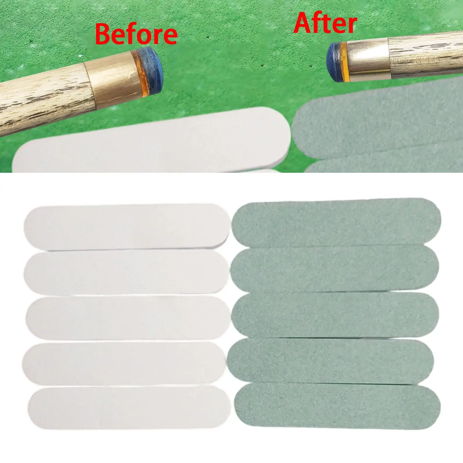 

10 Pieces Billiard Cue Ferrule Polishing Sticks Compact Maintenance Buffers