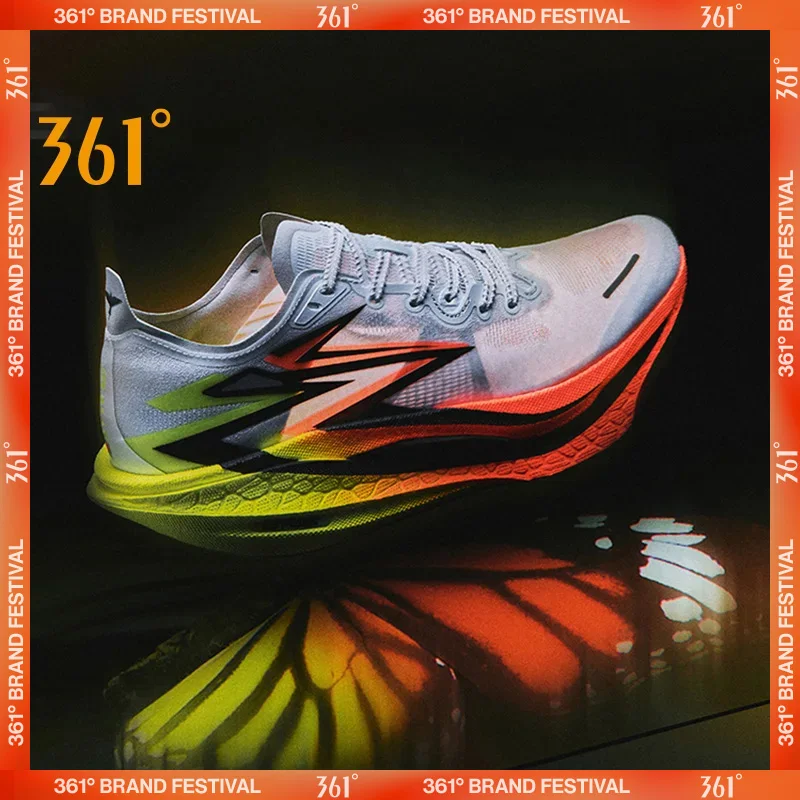 361 Degrees Flame 4.0 Men Running Shoes New Carbon Plate Racing Marathon Stable Rebound Traction Jogging Male Sneakers 672512205