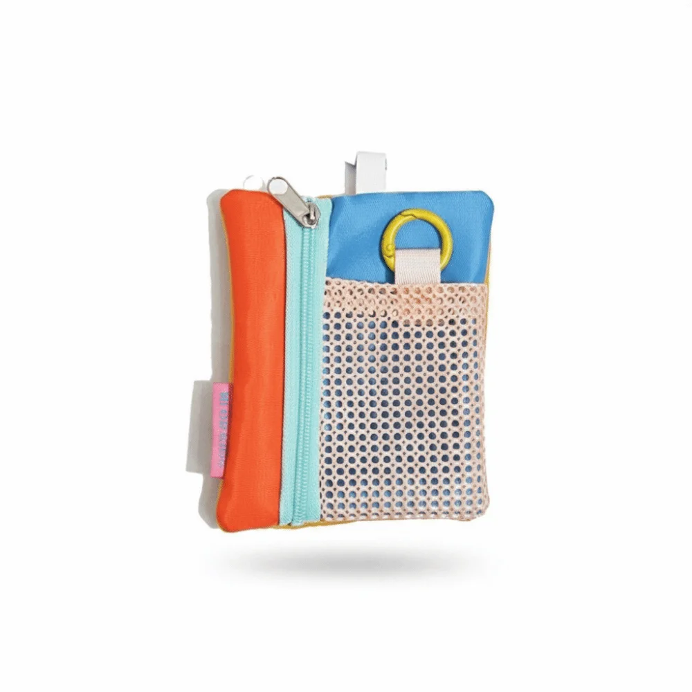 Contrasting Mesh Mesh Cosmetic Bag Lightweight Mini Size Mini Zipper Pouch Color Block Handwoven Mini Storage Pouch
