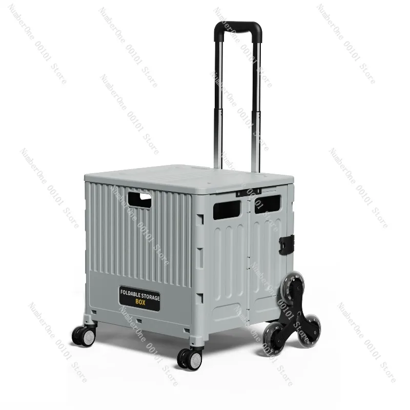 Chariot de courses multifonction pliable léger et portable pour la maison, chariot utilitaire à poignée télescopique pour marché et stand