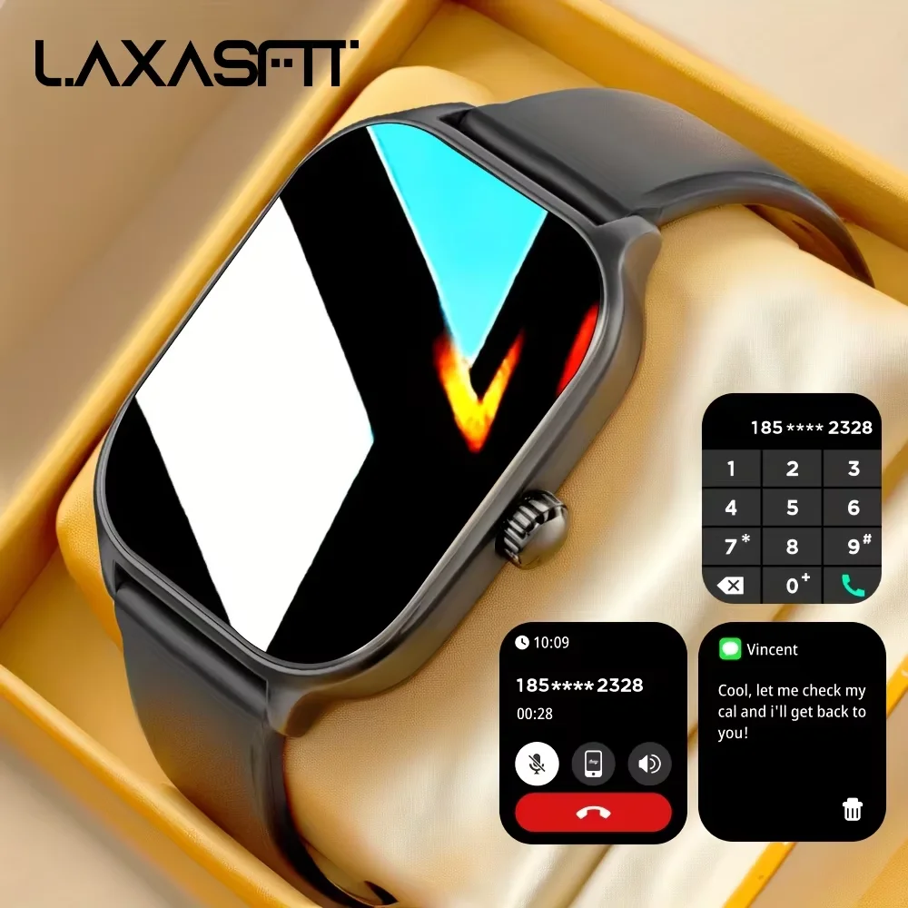 Reloj inteligente LAXASFIT de moda, reloj inteligente HD de 2,01 pulgadas con llamadas Bluetooth, caras de reloj personalizadas, reproductor de música para hombres y mujeres, nuevo reloj inteligente 2025