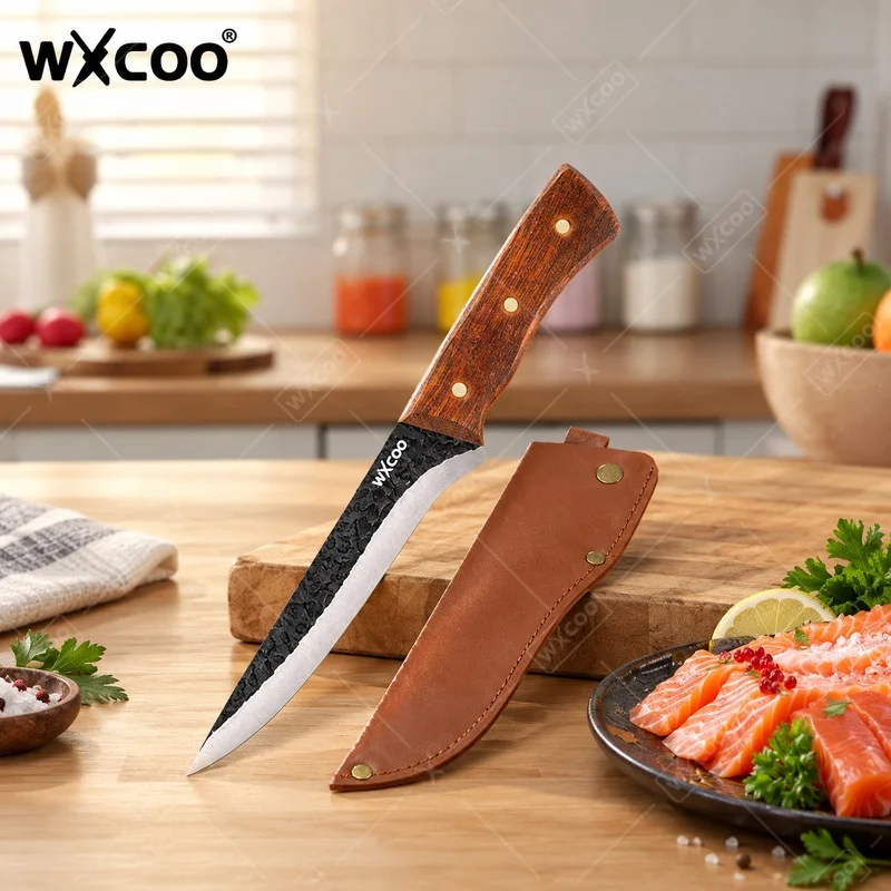 WXCOO Stainless Steel Multi purpose Forged Boning Knife for Cooking Meat Cleaver Cutter Tools Kitchen Chef Knife