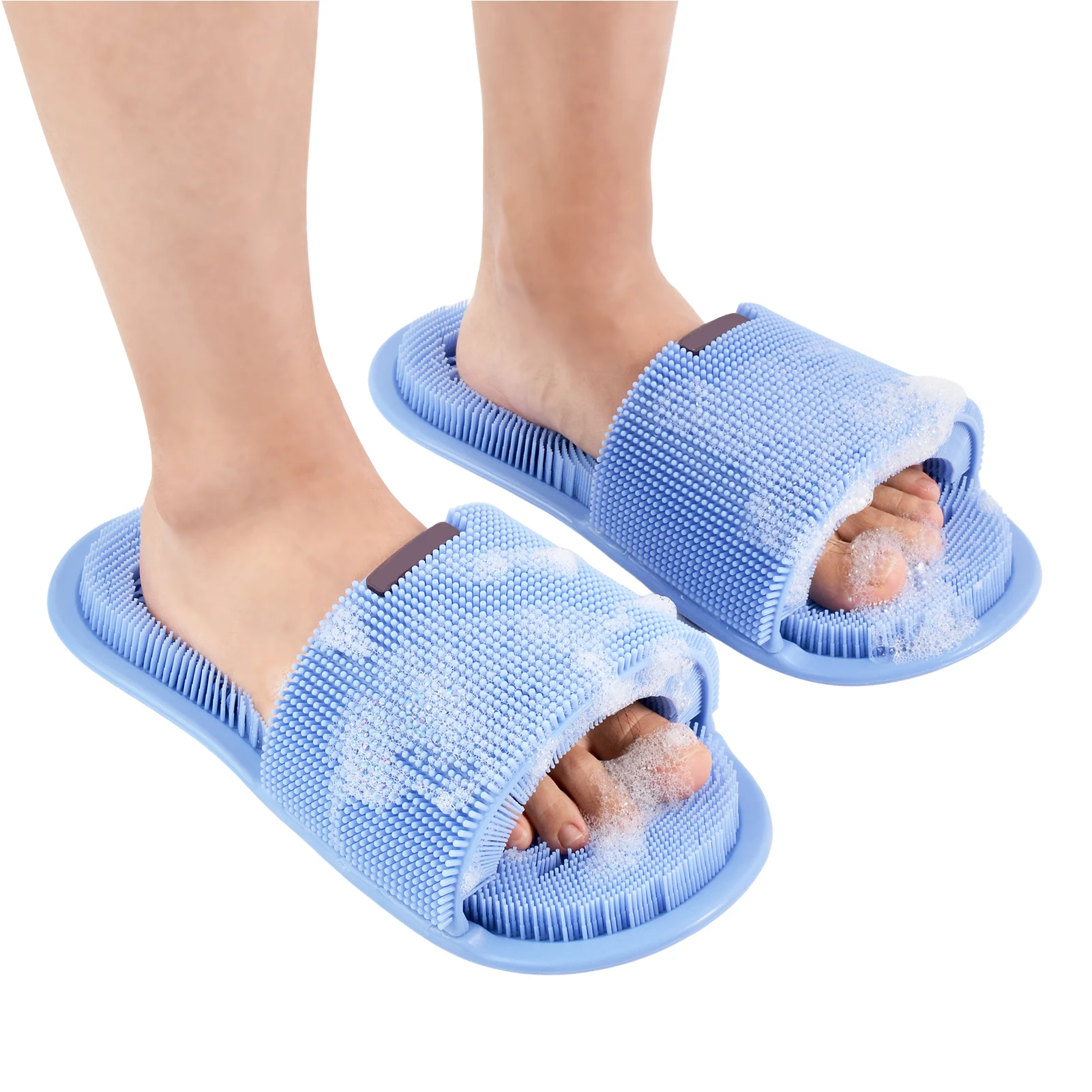 Creative Foot Washing Slippers Bathroom Men\'s And Women\'s Bath Anti-skid Silicone Slippers Foot Rubbing Massage Cleaning Brush