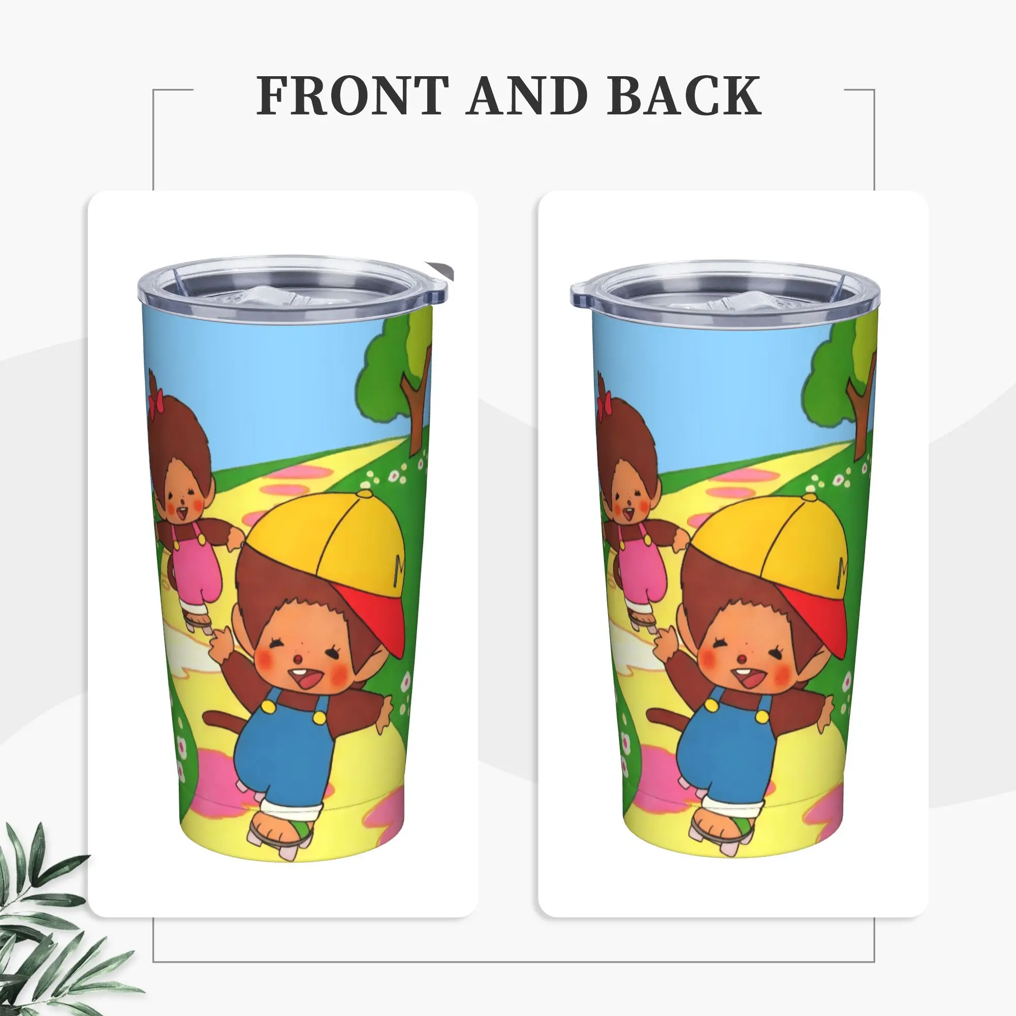 

Stainless Steel Tumbler Cute Monchichis Mugs Cup With Straws Travelist Cold Drink Water Bottle Leakproof Large Thermal Cups