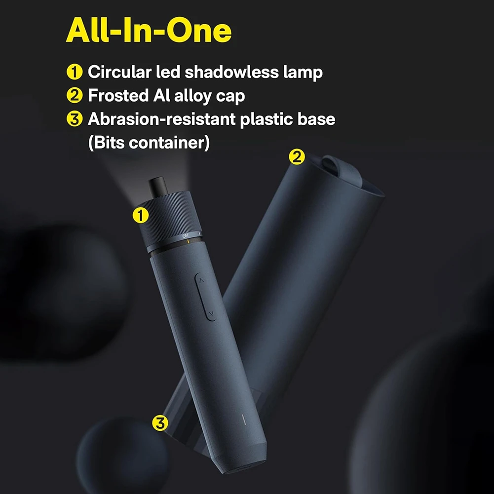 Kit cacciavite elettrico, set di punte da 12 pezzi, cacciavite a batteria da 3,6 V USB ricaricabile, 3 impostazioni di coppia, 1500 mAh