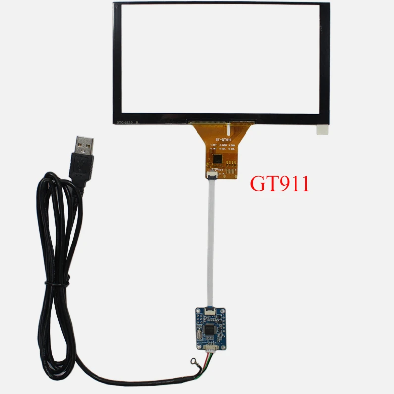 

GT911 6,2 "7-дюймовый емкостный сенсорный экран USB-контроллер для 800x480 ЖК-экран Панель дисплея Сенсор DIY Запчасти 155x88 мм 165x100