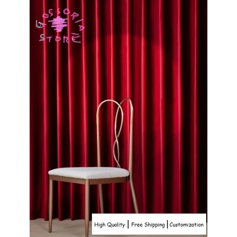 

Sample Custom Luxury Fashion Red Velvet Elegant Curtains for Classical Living Room Bedroom Theater Vertical Nature Decor Drapes
