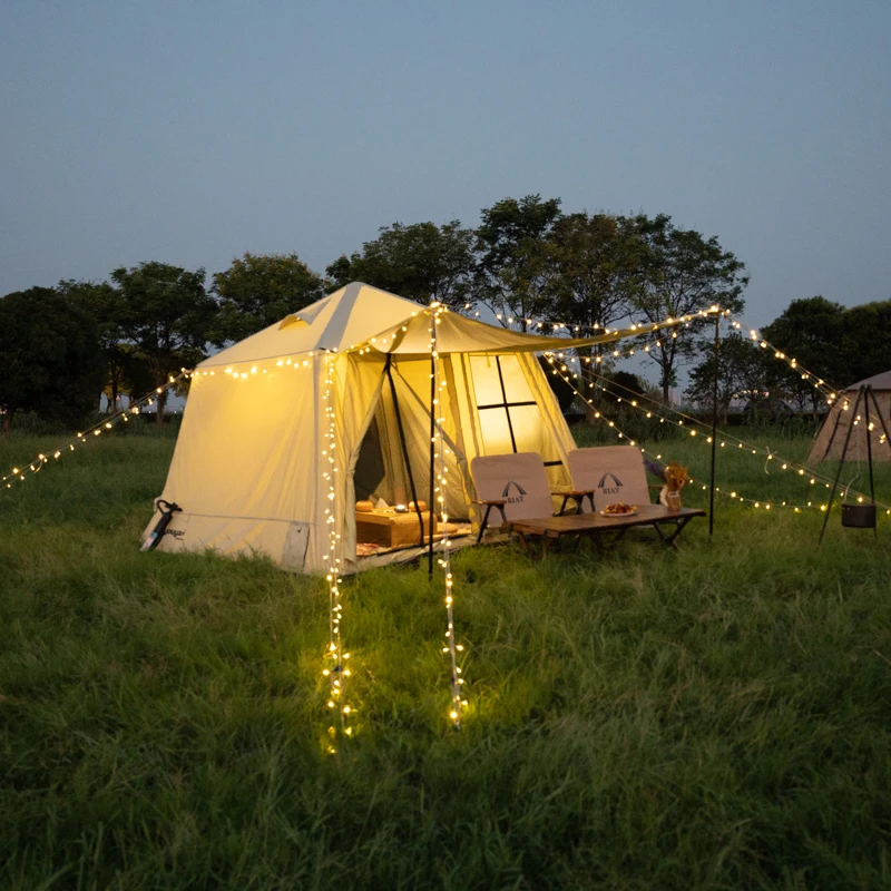 

Large Luxury Safari Air Tent House Waterproof Inflatable Camping Tent With Canvas Oxford Oxford Fabric For Big Events Sale