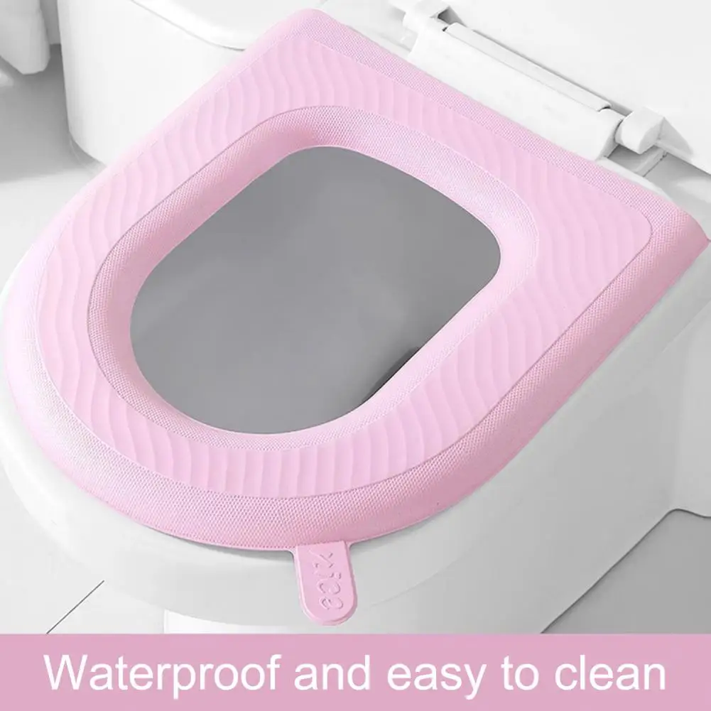 Soft Touch Toilet Seat Portable Toilet Seat Handle Waterproof Eva Toilet Seat Cover with Handle Washable Bathroom Mat for Home