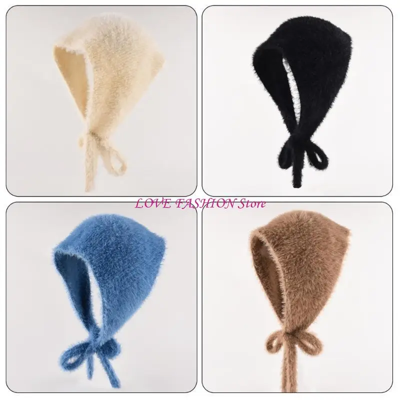 Soft Knitted Bandana Headscarf Hat For Women and Teens Girl Windproof Warmth Y166