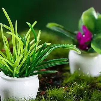 4Pcs 1:12 Dollhouse Miniature Mini Tree Potted For Green Plant In Pot Doll House Furniture Home Decor Simulation Potted Plants