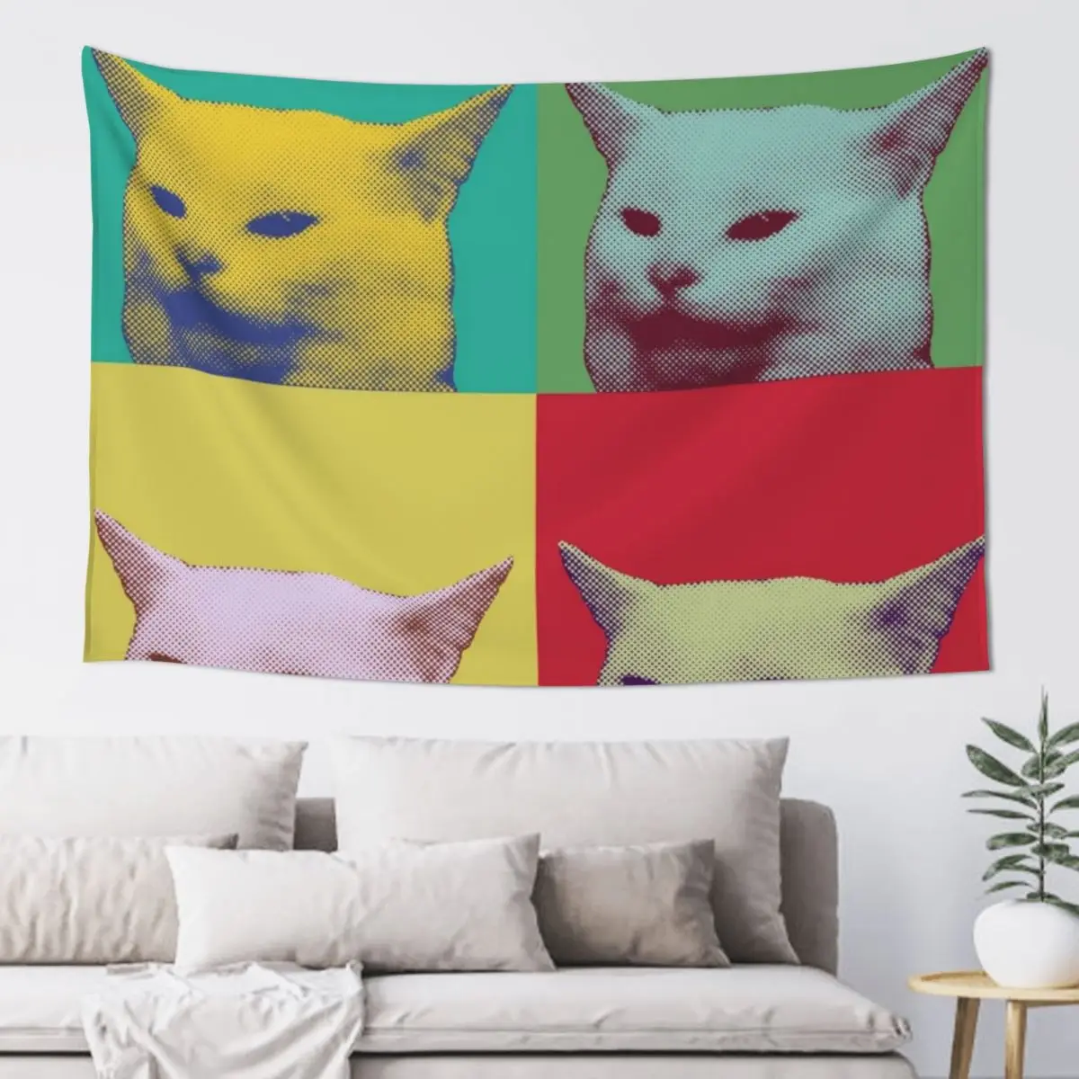 Pop art yelling cat meme Tapestry Wall Art House Decorations Tapestry