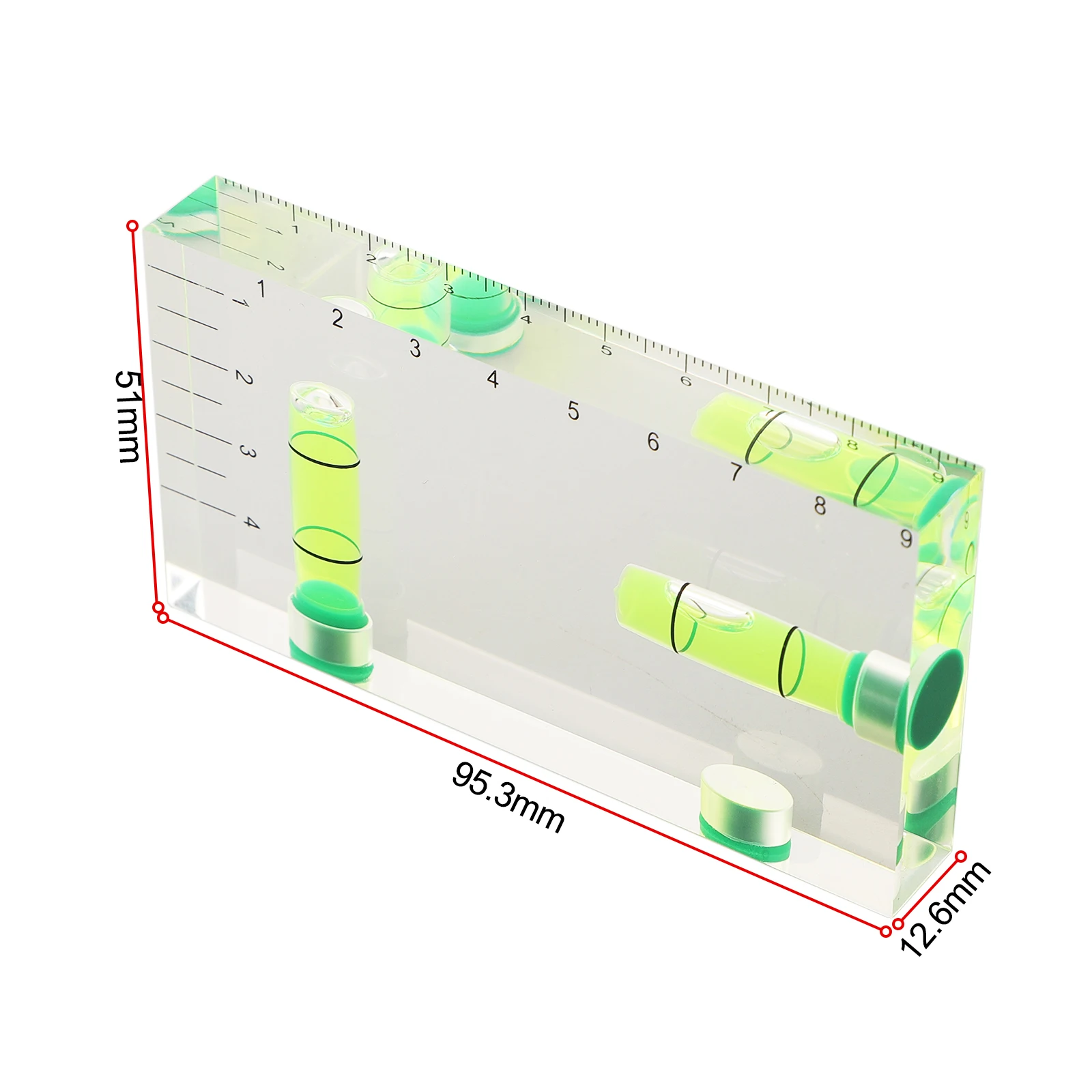 Tool Level Ruler 95mm/3.74“ Bubble Level High Precision Transparent Two Direction Exquisite High Quality Brand New